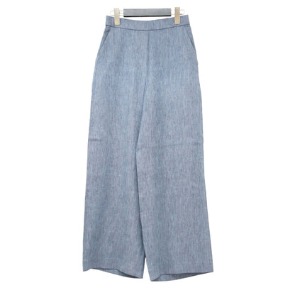 26春夏 ストレッチリネンストレートプルオンパンツ / Denim Crunch イージーパンツ クロップド丈 ウエストゴム デニム