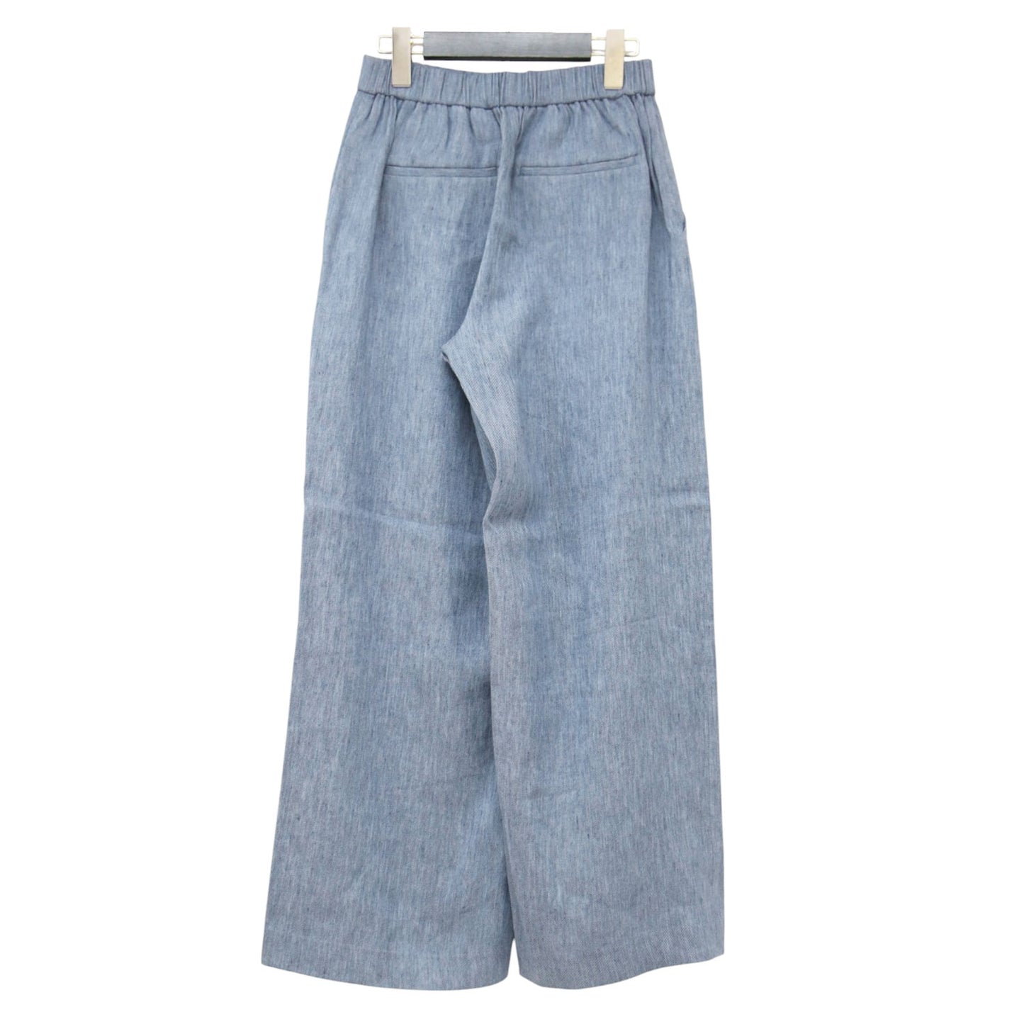 26春夏 ストレッチリネンストレートプルオンパンツ / Denim Crunch イージーパンツ クロップド丈 ウエストゴム デニム
