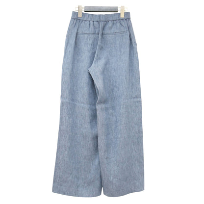 26春夏 ストレッチリネンストレートプルオンパンツ / Denim Crunch イージーパンツ クロップド丈 ウエストゴム デニム