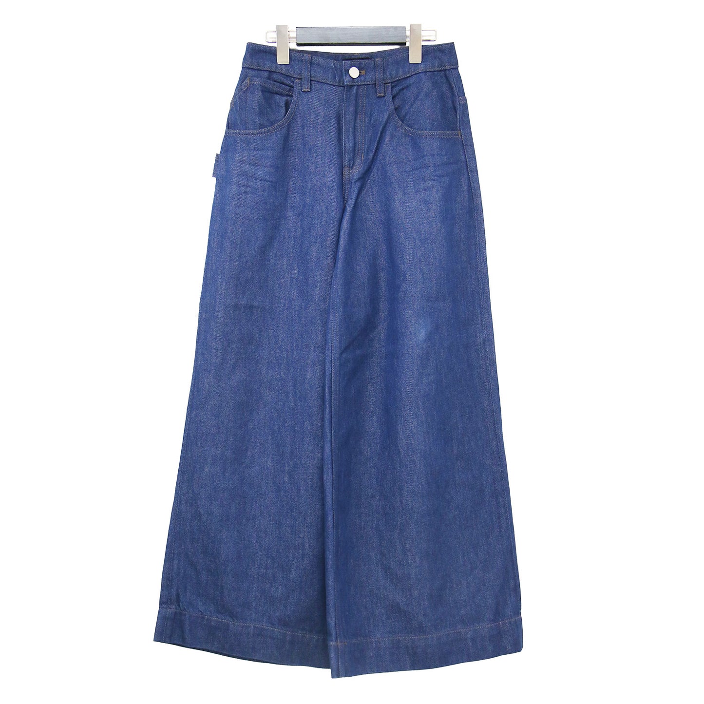 25秋冬 リラックス デニム Aラインパンツ / Relaxed Denim Aline Pant フルレングス ワイド サイドループ 折り返し コットン