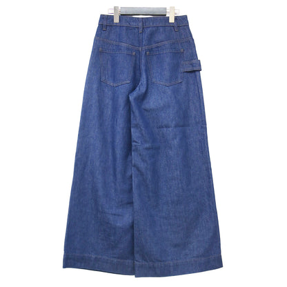 25秋冬 リラックス デニム Aラインパンツ / Relaxed Denim Aline Pant フルレングス ワイド サイドループ 折り返し コットン