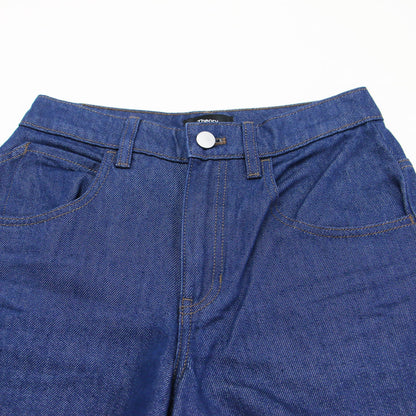25秋冬 リラックス デニム Aラインパンツ / Relaxed Denim Aline Pant フルレングス ワイド サイドループ 折り返し コットン