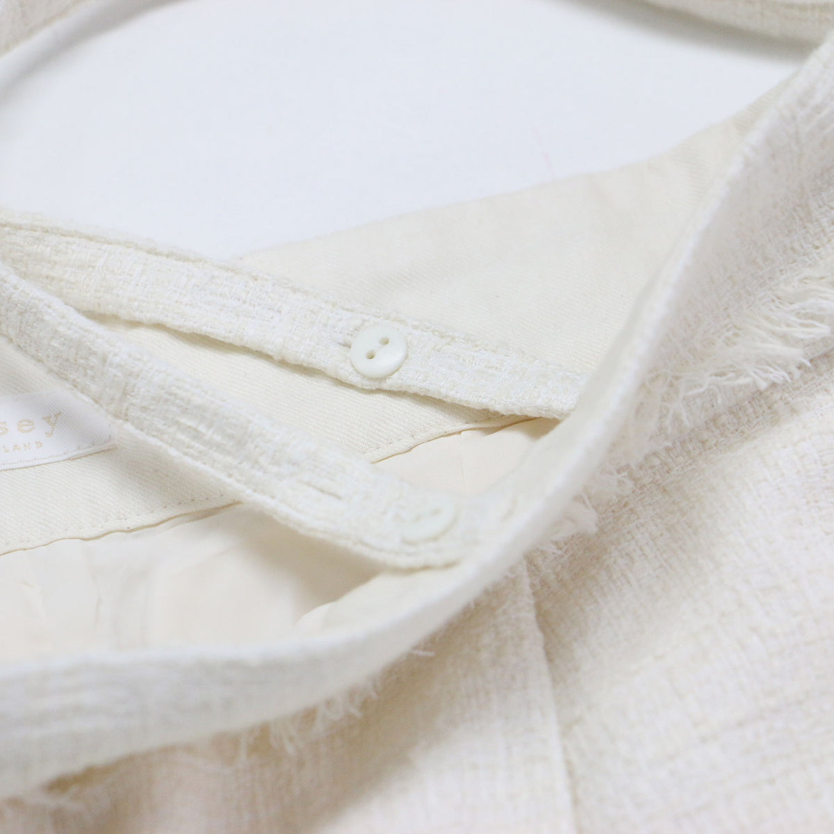 24春夏 ライトスラブツイード サスペンダー ワイドパンツ / センタープレス Aライン タック フレア