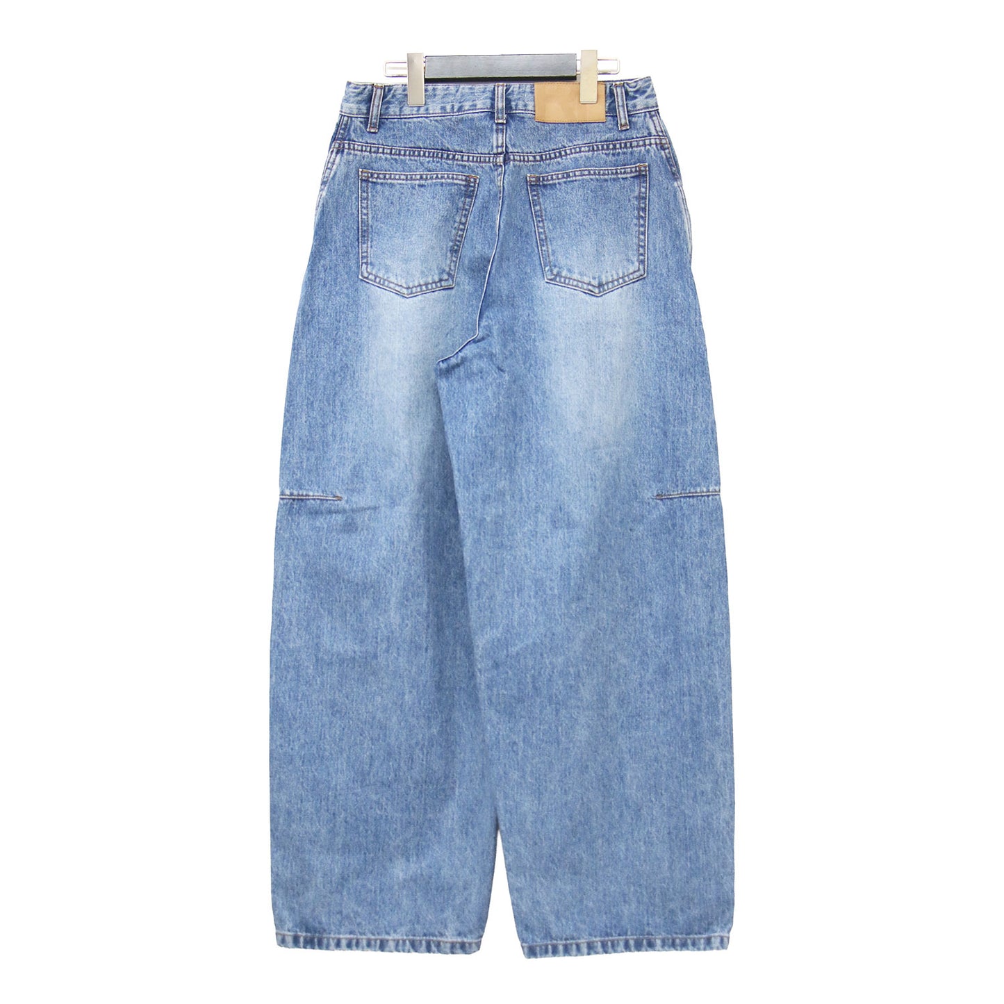 510 カーブド デニムパンツ / CURVED DENIM フルレングス ロング丈 バレル ワイド タック ウォッシュ加工 コットン