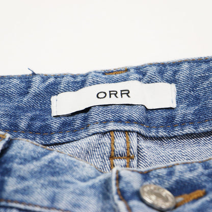 510 カーブド デニムパンツ / CURVED DENIM フルレングス ロング丈 バレル ワイド タック ウォッシュ加工 コットン