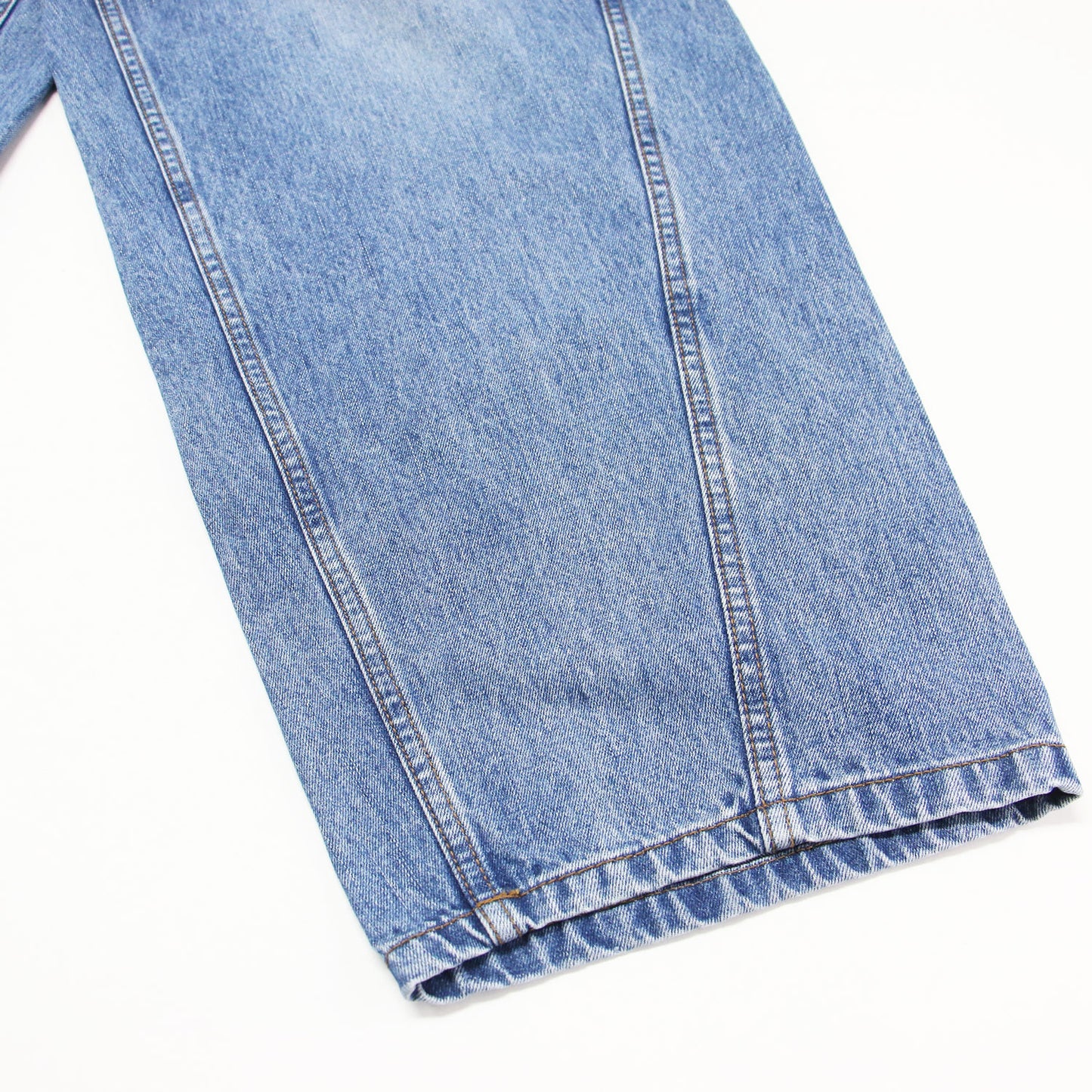 510 カーブド デニムパンツ / CURVED DENIM フルレングス ロング丈 バレル ワイド タック ウォッシュ加工 コットン