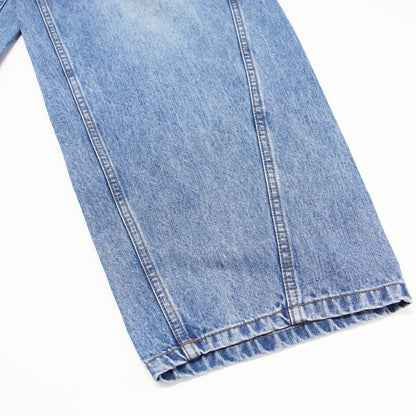 510 カーブド デニムパンツ / CURVED DENIM フルレングス ロング丈 バレル ワイド タック ウォッシュ加工 コットン