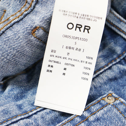 510 カーブド デニムパンツ / CURVED DENIM フルレングス ロング丈 バレル ワイド タック ウォッシュ加工 コットン