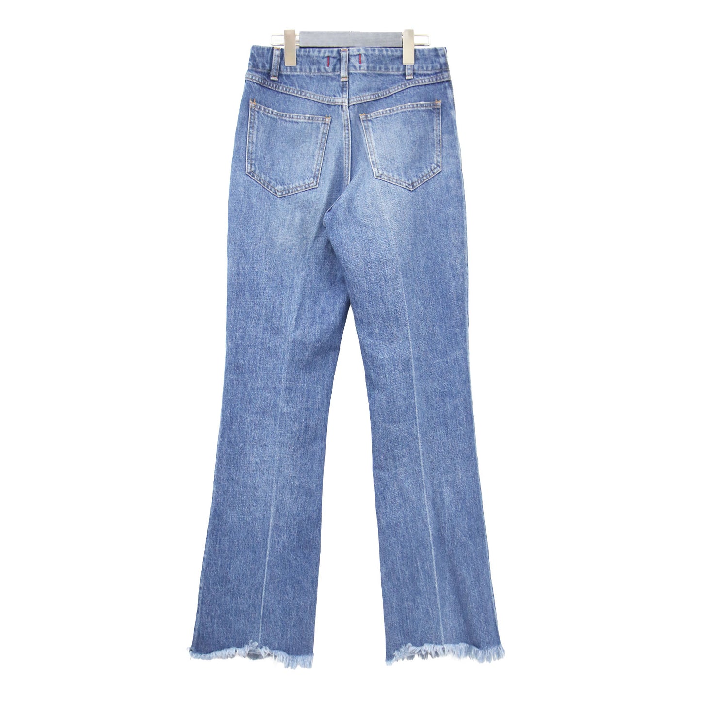 × FRAY I.D 23秋冬 ローリー ストレート デニムパンツ / フルレングス センタープレス フリンジ コットン ウォッシャブル