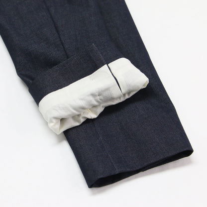 コットン ノーカラー ダブル デニムジャケット / DENIM.BLUE.SUITING JAME Vネック 長袖 ストレッチ