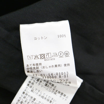 25秋冬 コンパクト ポプリン フレンチスリーブ シャツ / ブラウス 半袖 ワイド 比翼ボタン コットン