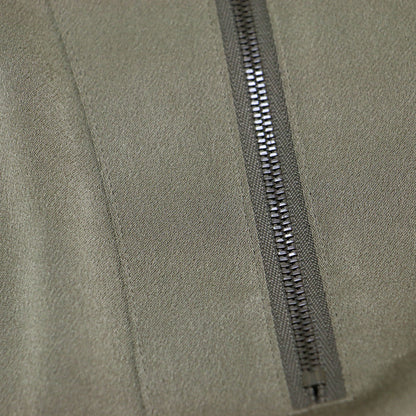24春夏 ジョーゼット サテン カフタンワンピース / ドレス フレンチスリーブ ミディ丈 ハーフジップ