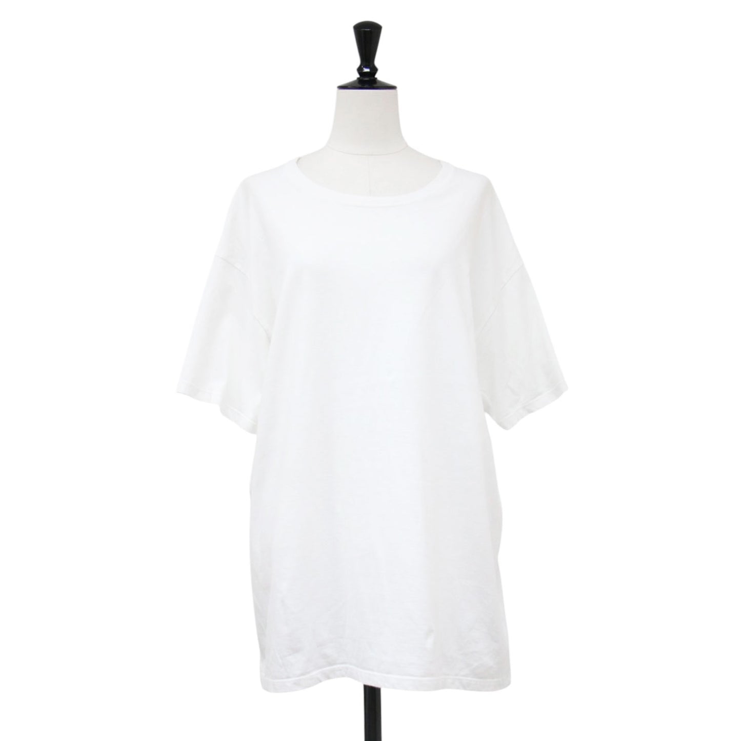 クルーネック Tシャツ / プルオーバー ミドル丈 半袖 ドロップショルダー コットン
