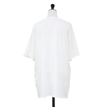 クルーネック Tシャツ / プルオーバー ミドル丈 半袖 ドロップショルダー コットン