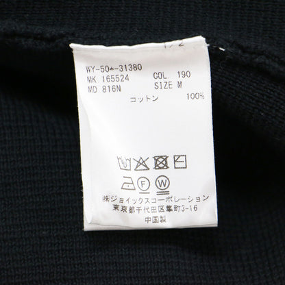 コントラストステッチ ミラノリブ ニットブルゾン / カーディガン 羽織り 長袖 メタルボタン ミドルゲージ コットン ウォッシャブル