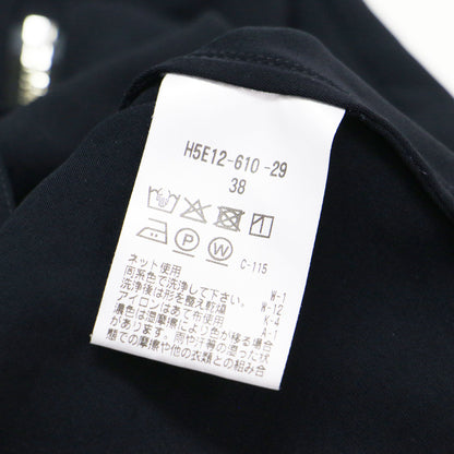 25秋冬 バックサテンノーカラージップジャケット / 羽織り ラウンドネック 長袖 ウォッシャブル
