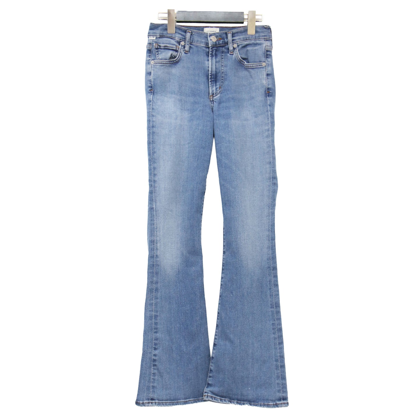 23春夏 ブーツカット デニム / EMANNUELLE BOOTCUT フルレングス ストレッチ レザーパッチ コットン