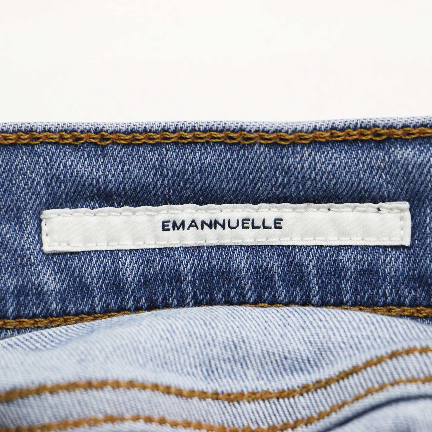 23春夏 ブーツカット デニム / EMANNUELLE BOOTCUT フルレングス ストレッチ レザーパッチ コットン