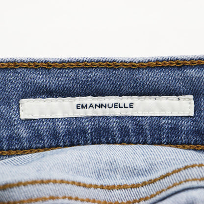 23春夏 ブーツカット デニム / EMANNUELLE BOOTCUT フルレングス ストレッチ レザーパッチ コットン