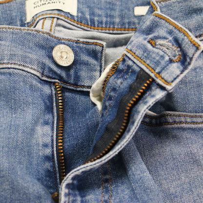 23春夏 ブーツカット デニム / EMANNUELLE BOOTCUT フルレングス ストレッチ レザーパッチ コットン