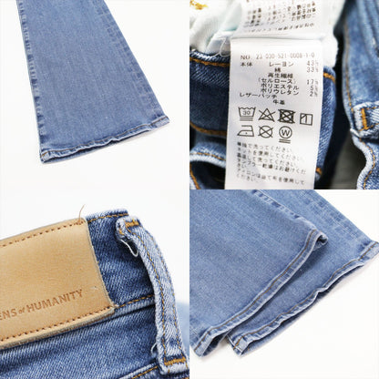 23春夏 ブーツカット デニム / EMANNUELLE BOOTCUT フルレングス ストレッチ レザーパッチ コットン