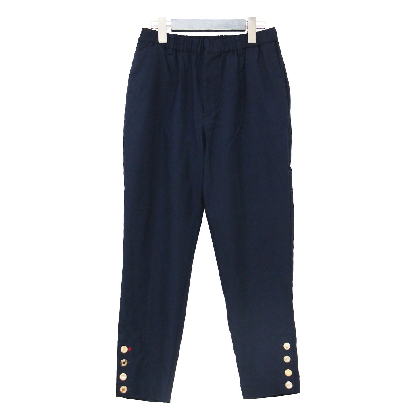 25春夏 テーパードパンツ / イージーパンツ ウエストゴム ストレッチ センタープレス ステッチ メタルボタン ウォッシャブル