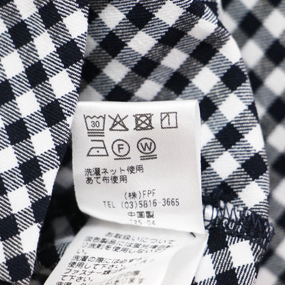 25春夏 ペプラム ノースリーブ トップス / プルオーバー クルーネック フレア 切替え バックファスナー チェック 総柄 ウォッシャブル
