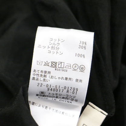 25春夏 コットン シルク ローン フレア ブラウス / 長袖 ギャザー ボタンレス かぎ針編み