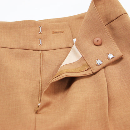 タック ワイド パンツ / フルレングス ストレート センタープレス ウォッシャブル