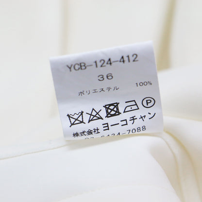 24春夏 ハーフスリーブ サイドスリット ブラウス / プルオーバー クルーネック Aライン フレア