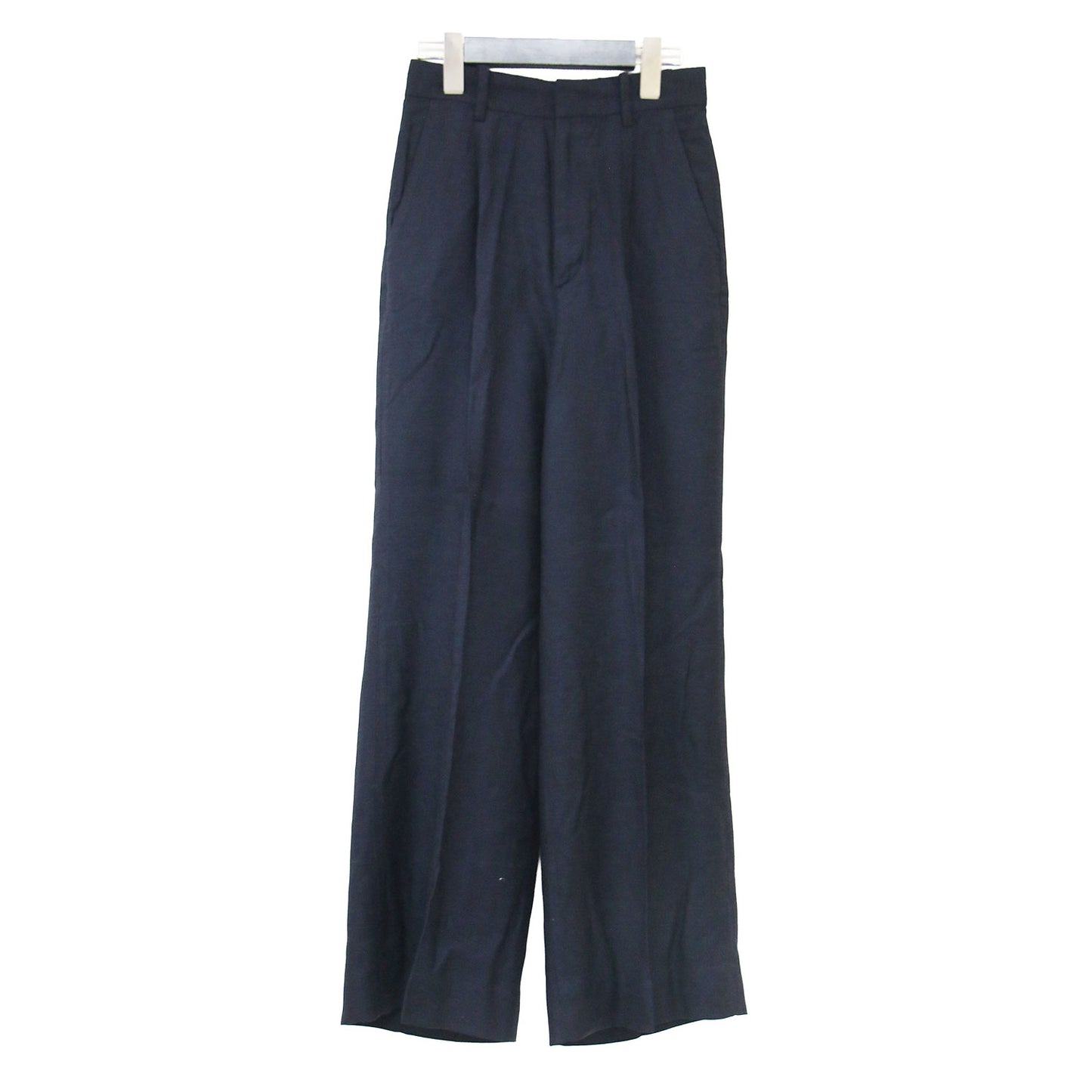 25春夏 ウォッシャブル リネン混 ハイウエストパンツ / washable linen フルレングス スラックス ウエストゴム センタープレス