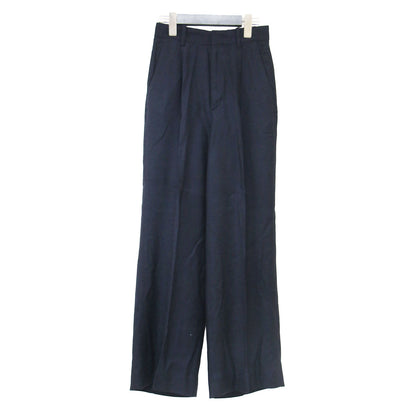 25春夏 ウォッシャブル リネン混 ハイウエストパンツ / washable linen フルレングス スラックス ウエストゴム センタープレス