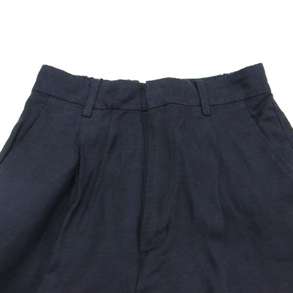 25春夏 ウォッシャブル リネン混 ハイウエストパンツ / washable linen フルレングス スラックス ウエストゴム センタープレス