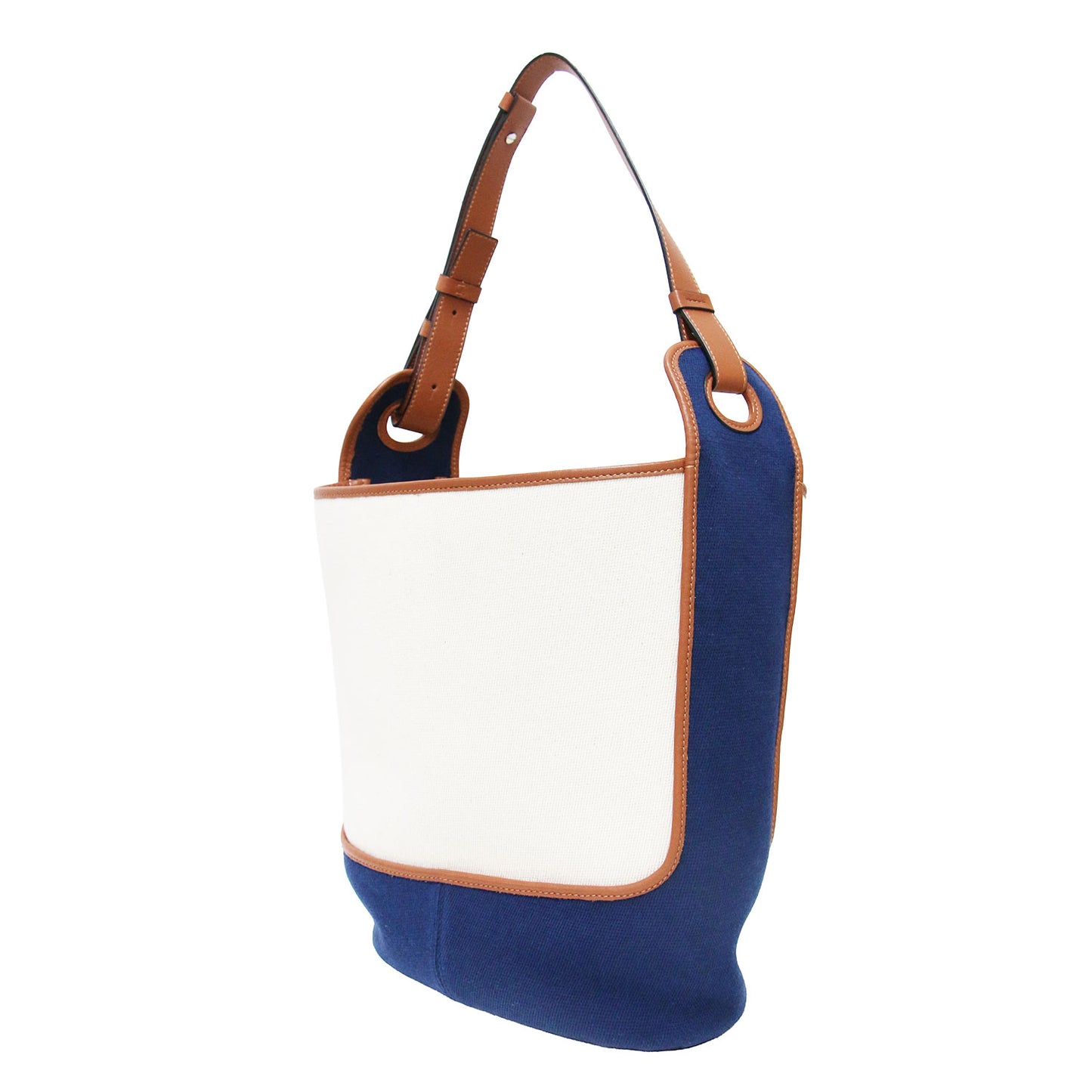 × Paulas Ibiza アナグラム ホーボーバッグ / トートバッグ バケツ型 ワンショルダー クロスボディ バイカラー キャンバス ブランドマーク レザー