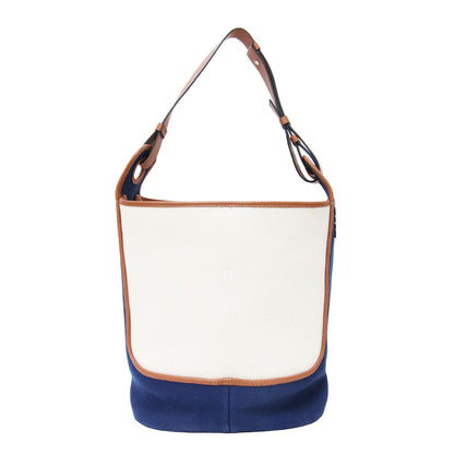 × Paulas Ibiza アナグラム ホーボーバッグ / トートバッグ バケツ型 ワンショルダー クロスボディ バイカラー キャンバス ブランドマーク レザー