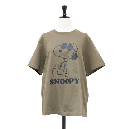 × PEANUTS プリントTシャツ / プルオーバー ラウンドネック 半袖 キャラクター ロゴ 刺繍 コットン ウォッシャブル