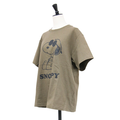 × PEANUTS プリントTシャツ / プルオーバー ラウンドネック 半袖 キャラクター ロゴ 刺繍 コットン ウォッシャブル