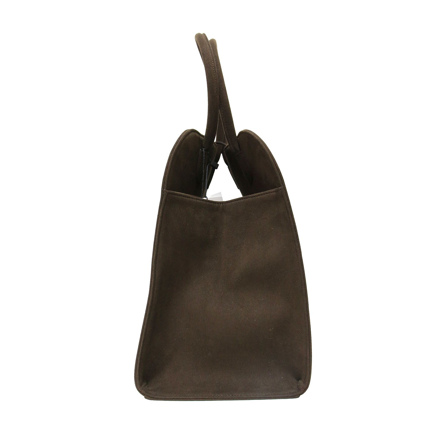 ブラン ラージ スエード チョコ ハンドバッグ / BLANC LARGE SUEDE CHOCO トートバッグ 台形 ショルダー ベルト ブランドロゴ 箔押し