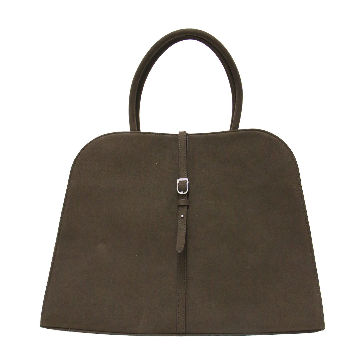 ブラン ラージ スエード チョコ ハンドバッグ / BLANC LARGE SUEDE CHOCO トートバッグ 台形 ショルダー ベルト ブランドロゴ 箔押し