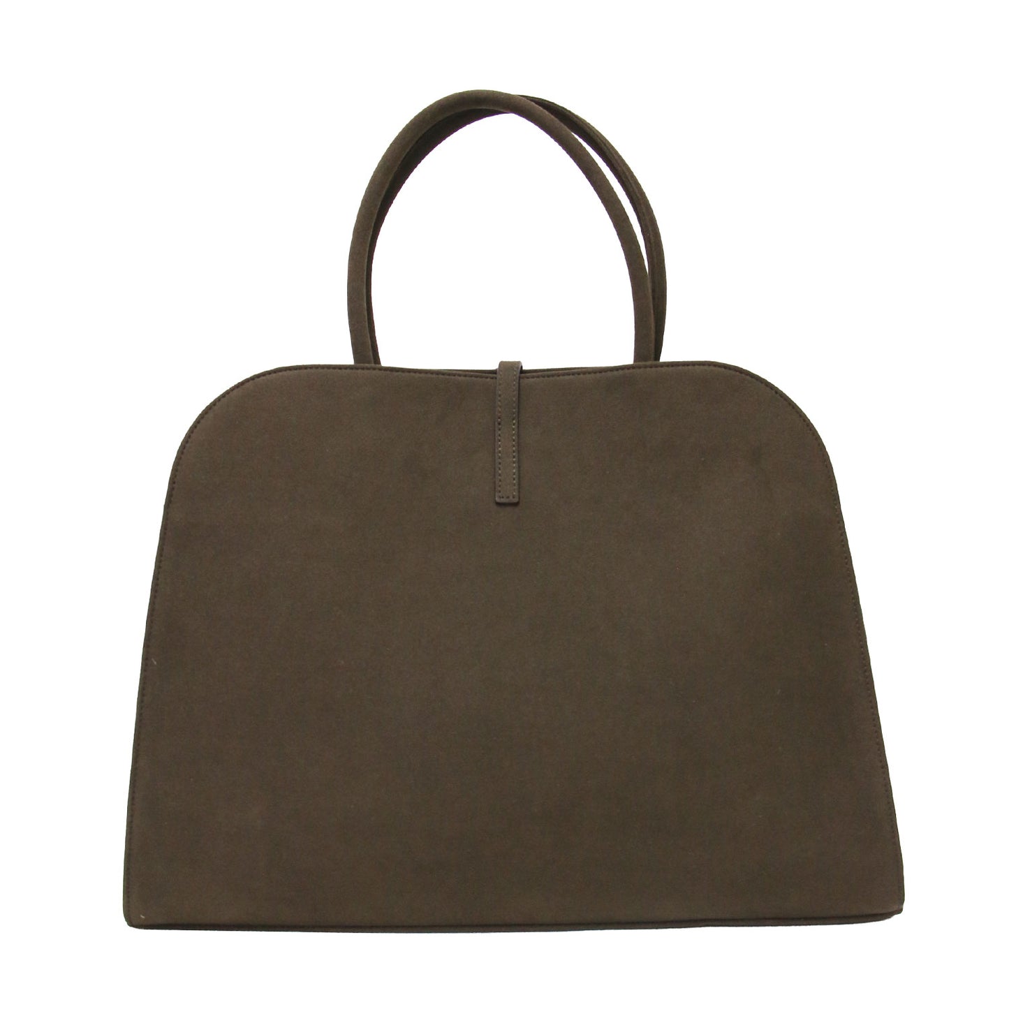 ブラン ラージ スエード チョコ ハンドバッグ / BLANC LARGE SUEDE CHOCO トートバッグ 台形 ショルダー ベルト ブランドロゴ 箔押し
