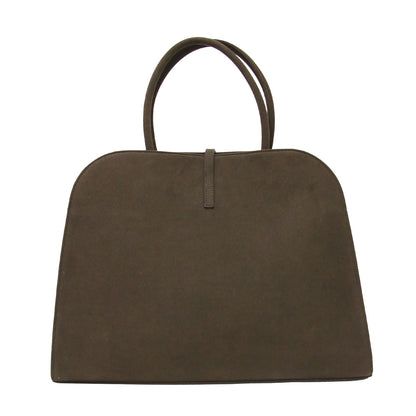 ブラン ラージ スエード チョコ ハンドバッグ / BLANC LARGE SUEDE CHOCO トートバッグ 台形 ショルダー ベルト ブランドロゴ 箔押し