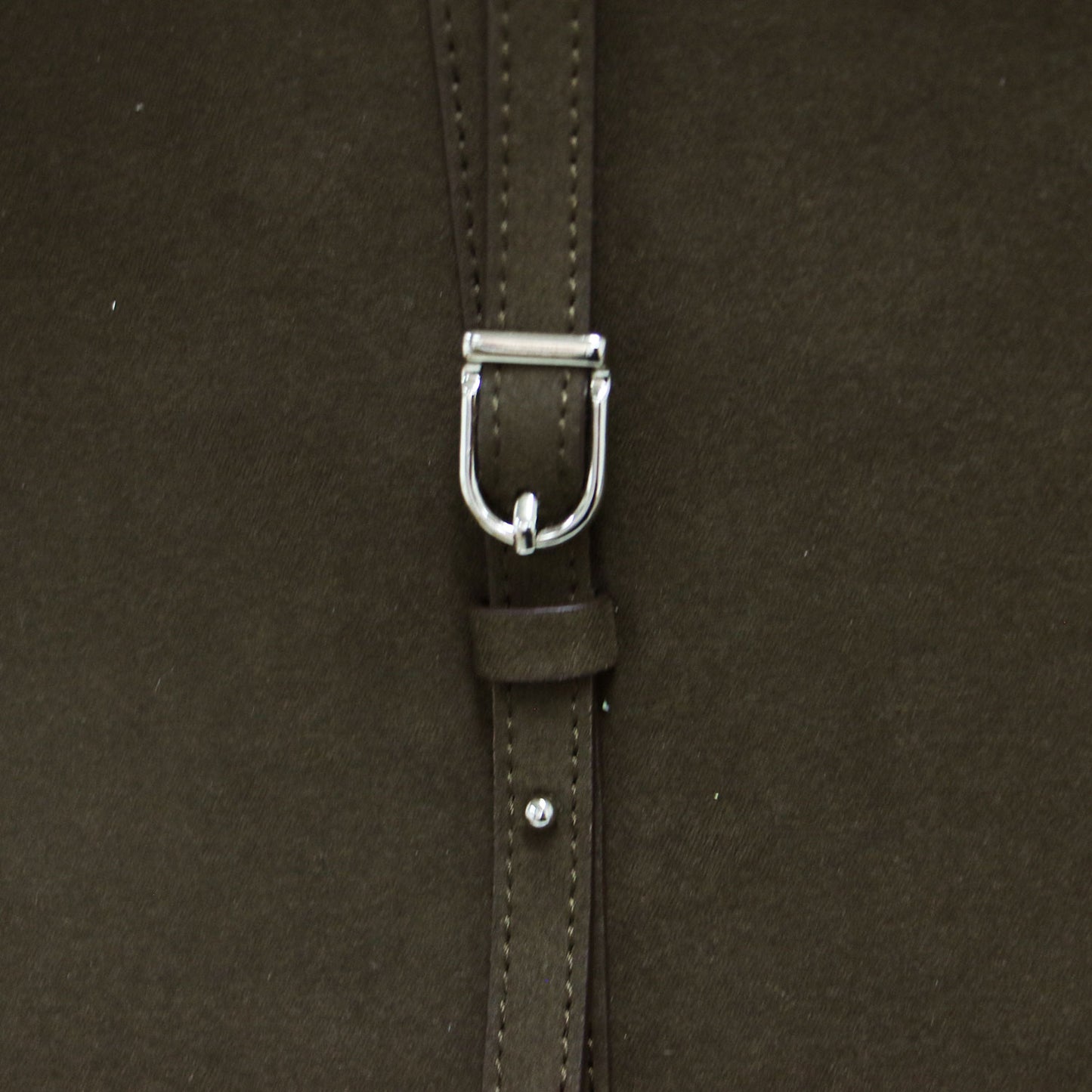 ブラン ラージ スエード チョコ ハンドバッグ / BLANC LARGE SUEDE CHOCO トートバッグ 台形 ショルダー ベルト ブランドロゴ 箔押し