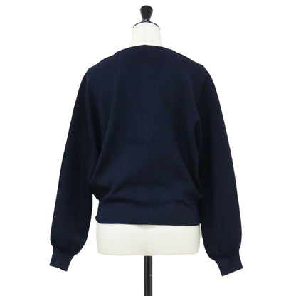 25春夏 パールコンビ Vネック カーディガン / 長袖 ショート丈 ドロップショルダー ニット