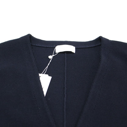 25春夏 パールコンビ Vネック カーディガン / 長袖 ショート丈 ドロップショルダー ニット