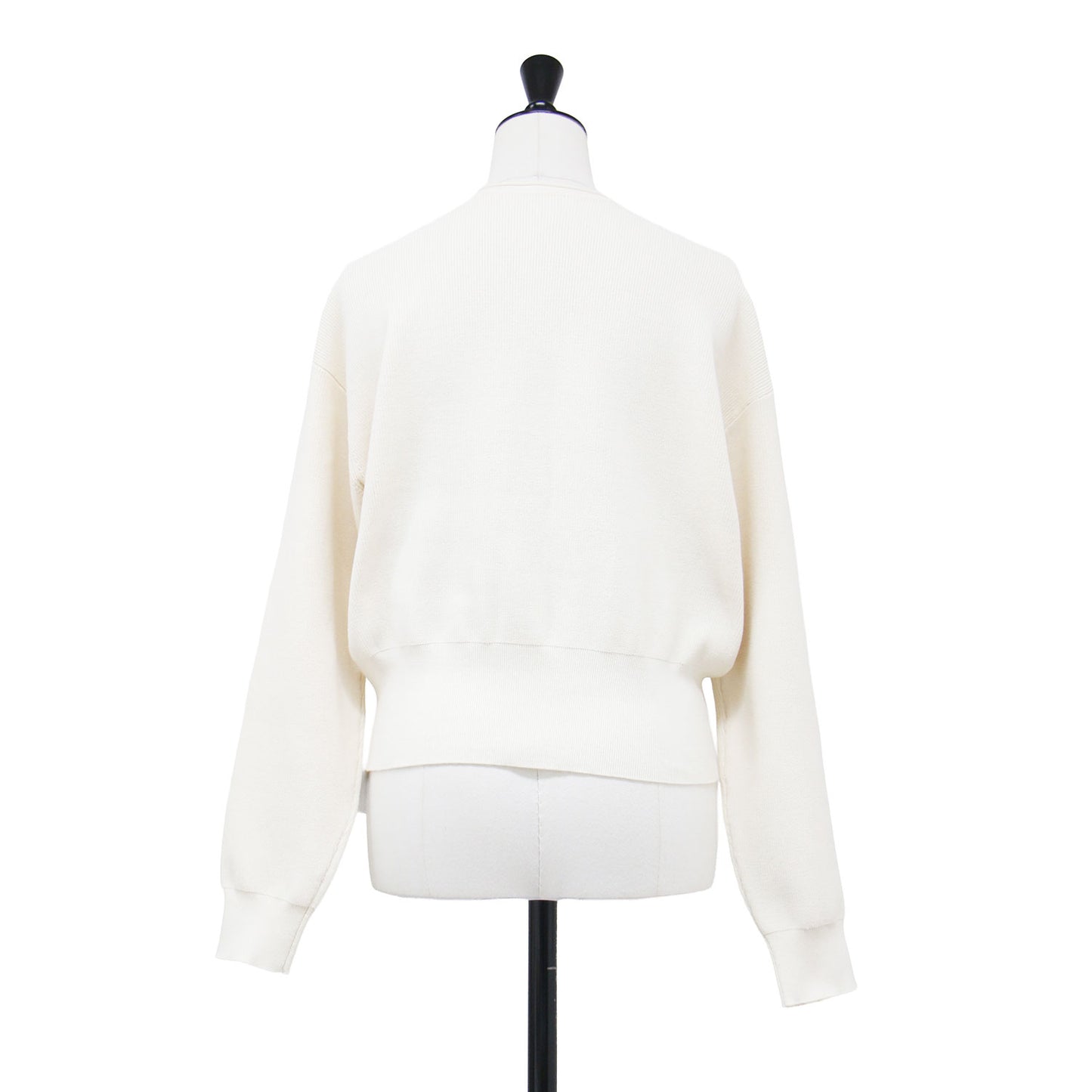 24春夏 パールコンビ クルーネック カーディガン / ニット 長袖 ミラノリブ ドロップショルダー コットン