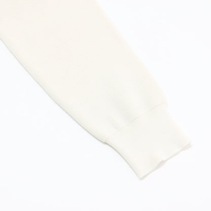 24春夏 パールコンビ クルーネック カーディガン / ニット 長袖 ミラノリブ ドロップショルダー コットン
