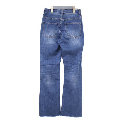 25春夏 スリム フレア デニムパンツ / 5ポケット カットオフ ストレッチ コットン