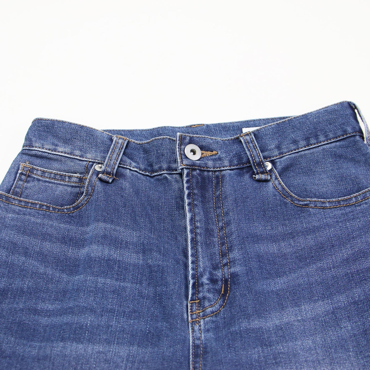25春夏 スリム フレア デニムパンツ / 5ポケット カットオフ ストレッチ コットン