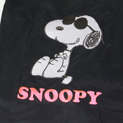 × PEANUTS SNOOPY 刺繍 エコバッグ / ピーナッツ スヌーピー 折りたたみ コンパクト サブバッグ ロゴ ナイロン
