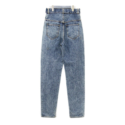ベルテッドデニムパンツ / Belted Denim Pants フルレングス テーパード ベルト付き コットン ウォッシャブル